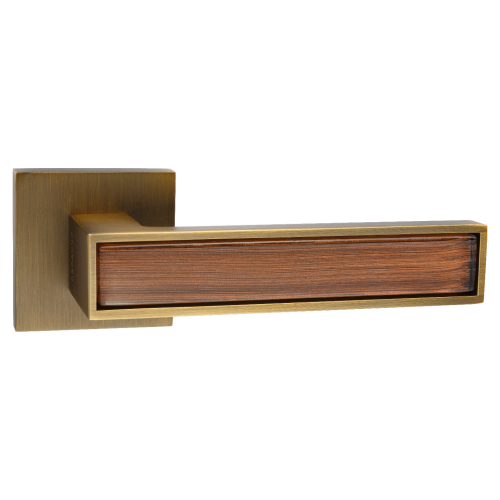 Ручка дверная Oro & Oro, 928-13. Цвет - кофе тайгер + коричневое стекло.