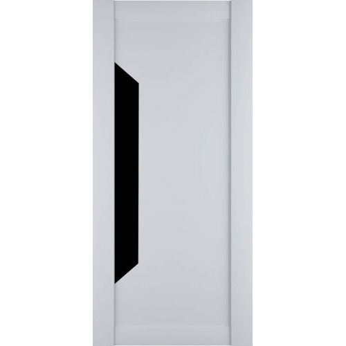 Межкомнатная дверь ЛесКом, Престиж 1. Цвет - белый софт. Лакобель черный.