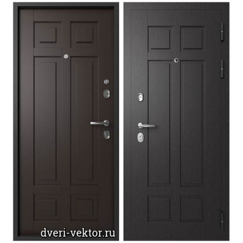 Входная дверь Мегатрон, WoodLine W1, серый муар / ясень графит / шоколад