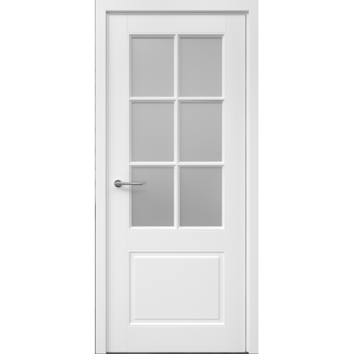 Межкомнатная дверь Albero, Классика 4 ПО. Эмаль. Цвет - белый. Стекло - матовое.