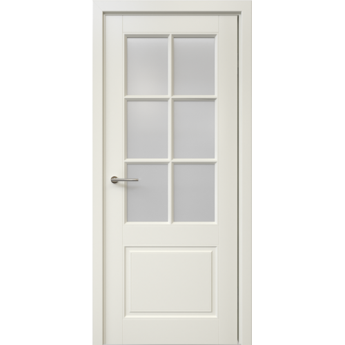 Межкомнатная дверь Albero, Классика 4 ПО. Эмаль. Цвет - латте. Стекло - матовое.