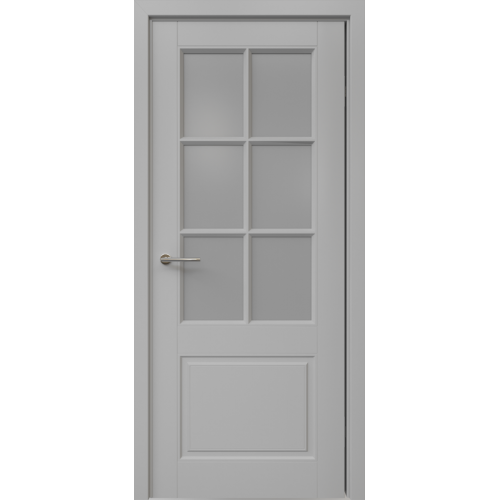 Межкомнатная дверь Albero, Классика 4 ПО. Эмаль. Цвет - серый. Стекло - матовое.