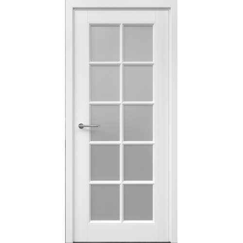 Межкомнатная дверь Albero, Классика 5 ПО. Эмаль. Цвет - белый. Стекло - матовое.