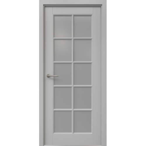 Межкомнатная дверь Albero, Классика 5 ПО. Эмаль. Цвет - серый. Стекло - матовое.