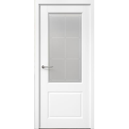 Межкомнатная дверь Albero, Классика 2 ПО. Эмаль. Цвет - белый. Стекло "Прованс".