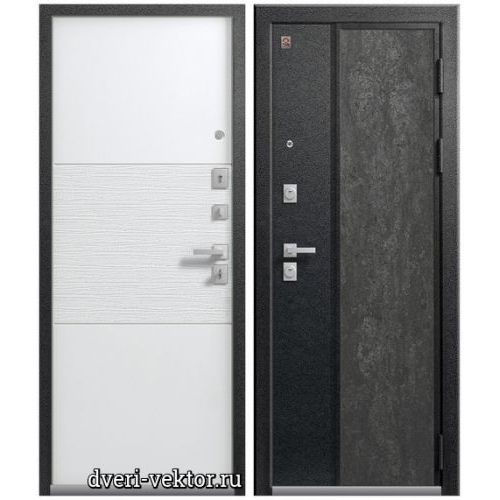 Входная дверь Центурион Lux-7, серый камень / серый муар / софт белый