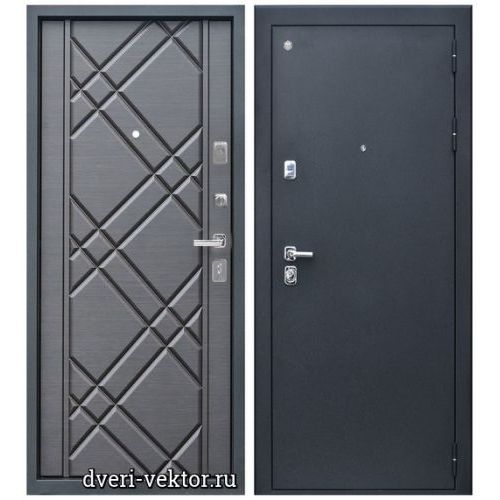 Входная дверь СибДвери, Агат А2, черный шелк / венге горизонт