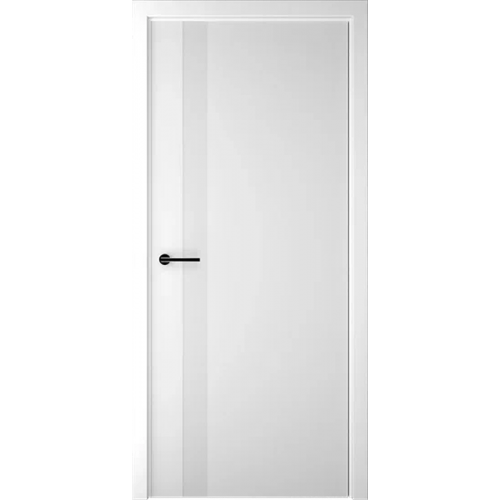 Межкомнатная дверь Albero, Геометрия 5. Эмаль. Цвет - белый. Стекло - лакобель белый.