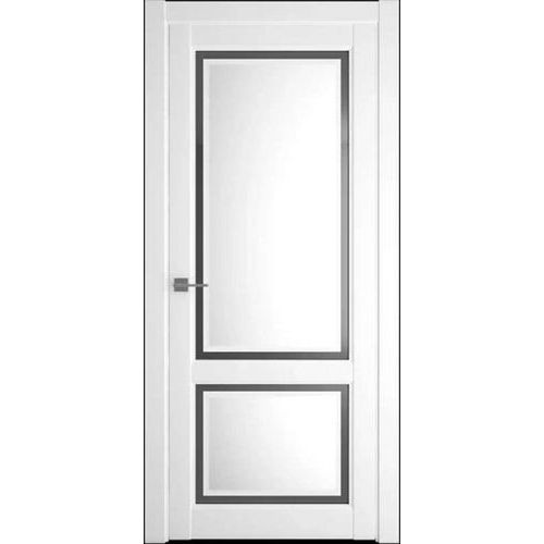 Межкомнатная дверь Albero, Империя, Афина 2. Цвет - белый. Стекло - зеркало грей.