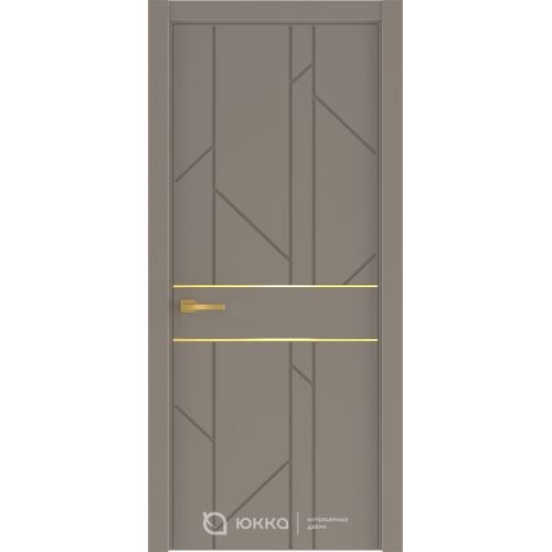 Межкомнатная дверь Юкка, Экза 05М ПГ. Цвет молдингов - золотой.