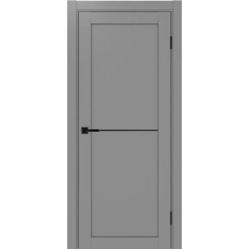 Межкомнатная дверь Optima Porte, Турин 502.11 АПП. Цвет - серый. Молдинг черный.