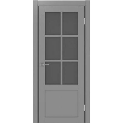 Межкомнатная дверь Optima Porte, Турин 541.2221 ПФ. Цвет - серый. Стекло - графит.