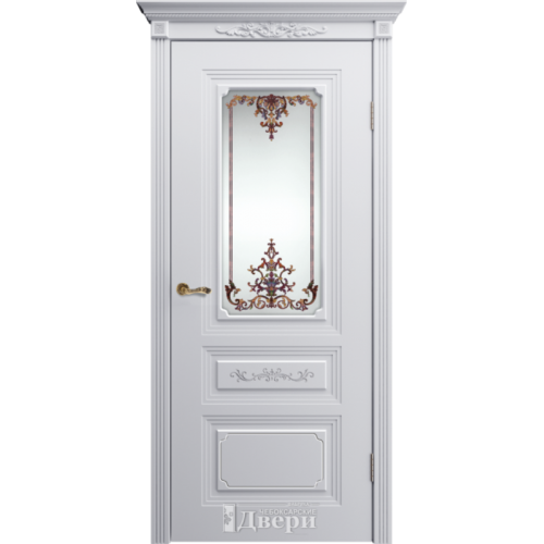 Межкомнатная дверь Чебоксарские Двери, Мэй 2 ПО. Стекло - сатинат белый с УФ-печатью.