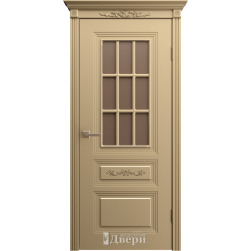 Межкомнатная дверь Чебоксарские Двери, Миртл 1 ПО. Стекло - сатинат бронза.