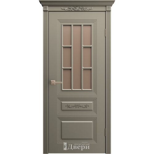 Межкомнатная дверь Чебоксарские Двери, Миртл 3 ПО. Стекло - сатинат бронза.