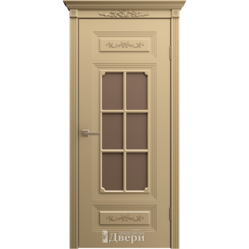 Межкомнатная дверь Чебоксарские Двери, Миртл 6 ПО. Стекло - сатинат бронза.