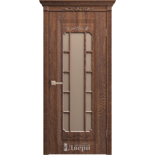 Межкомнатная дверь Чебоксарские Двери, Миртл 8 ПО. Стекло - сатинат бронза.