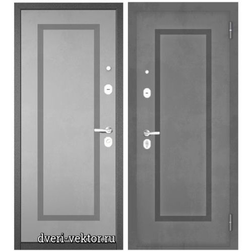 Входная дверь Бульдорс Trust Eco 189, бетон темный / букле антрацит / бетон серый