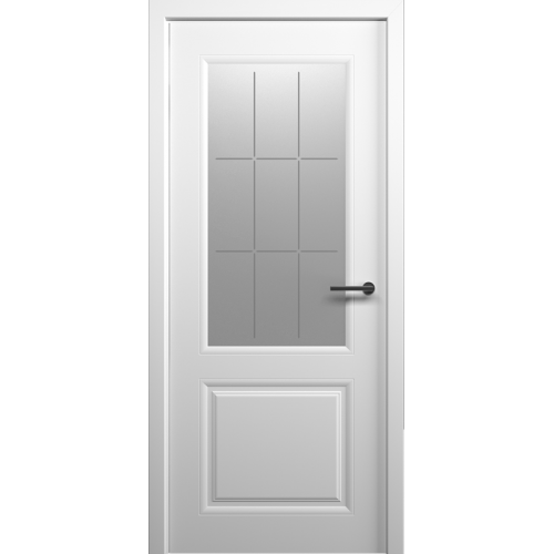 Межкомнатная дверь Albero, Стиль 1 ПО. Эмаль. Цвет - белый. Стекло "Топаз".