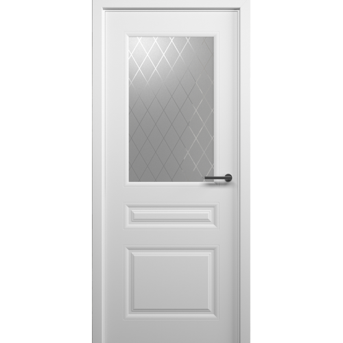 Межкомнатная дверь Albero, Стиль 2 ПО. Эмаль. Цвет - белый. Стекло "Рубин".