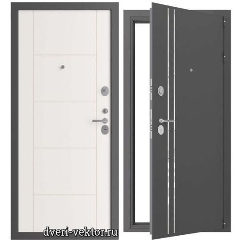 Входная дверь Axel Doors, AXL 2.W1 P3, серый муар / белый эмлайер