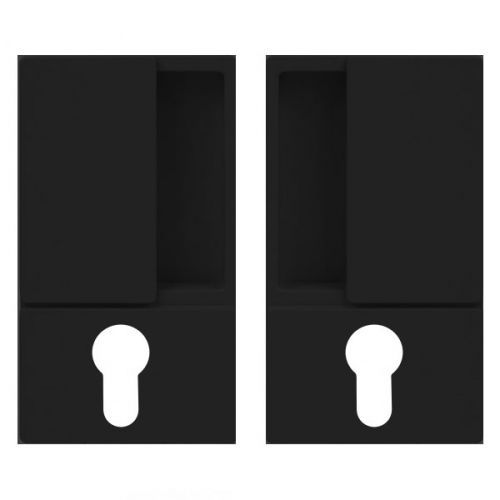 Комплект ручек для распашных дверей под цилиндр AGB Wawe B30003. Цвет - черный.