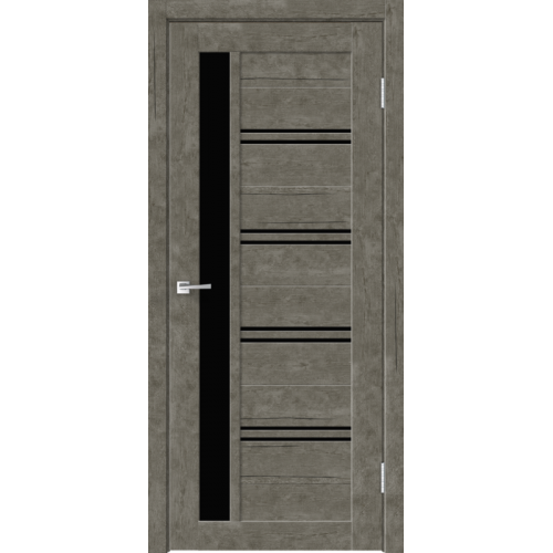 Межкомнатная дверь Velldoris, X Line 1. Цвет - рустик гри. Лакобель черный.