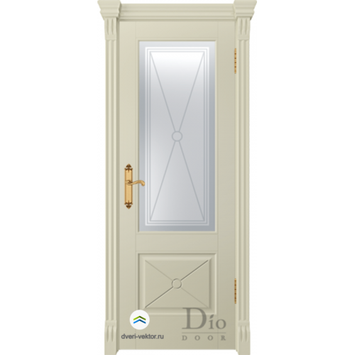 Межкомнатная дверь DioDoor, Trend, Пронто 1.3 ПО. Цвет - слоновая кость. Стекло с фотопечатью "Леон". Капитель "Рим".