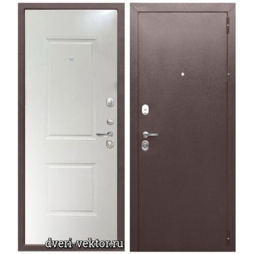 Входная дверь Ferroni, Тайга 9 см, антик медь / белый клен