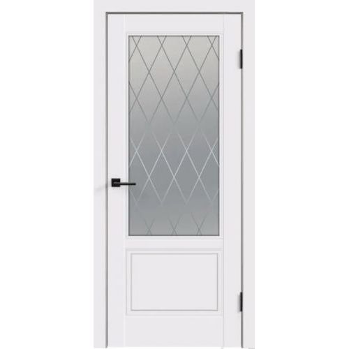 Межкомнатная дверь Velldoris, Scandi 2V, стекло "Ромб светлый". Цвет - белый.