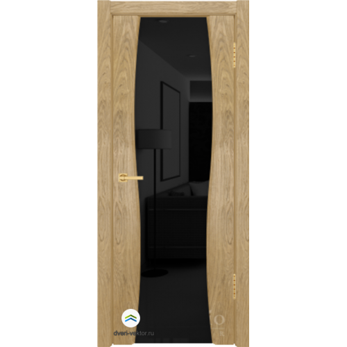 Межкомнатная дверь DioDoor, Moderno, Портелло 2 ПО. Цвет - дуб американский натуральный. Стекло - триплекс черный.