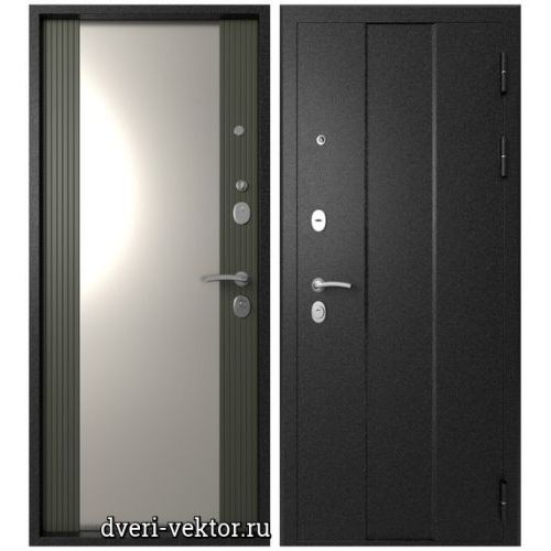 Входная дверь Эталон M-5, черный букле / софт графит