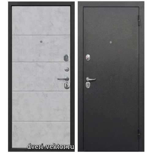 Входная дверь Ferroni, 7,5 см Гарда Букле, черный букле / бетон снежный