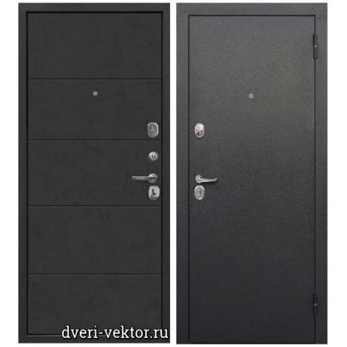 Входная дверь Ferroni, 7,5 см Гарда Букле, черный букле / бетон графит
