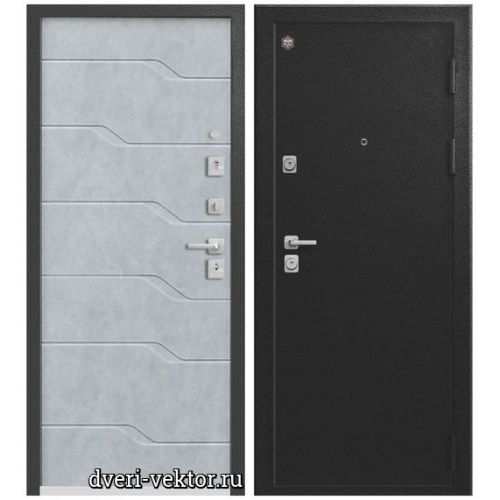 Входная дверь СибДвери, Агат А5, черный шелк / бетон лофт грей