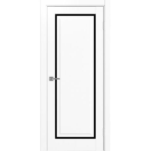 Межкомнатная дверь Optima Porte, Тоскана 601C.21 ОФ4. Цвет - белый снежный. Стекло - лакобель черный.