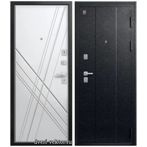 Входная дверь Центурион C106, черный муар / белый