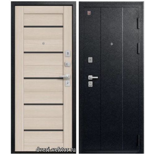 Входная дверь Центурион C107, черный муар / лиственница светлая