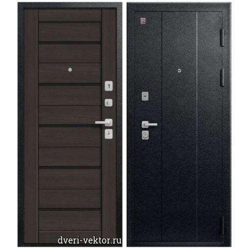 Входная дверь Центурион C107, черный муар / лиственница темная