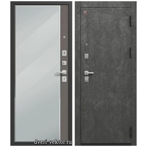 Входная дверь Центурион C114, серый камень / черный муар / базальт