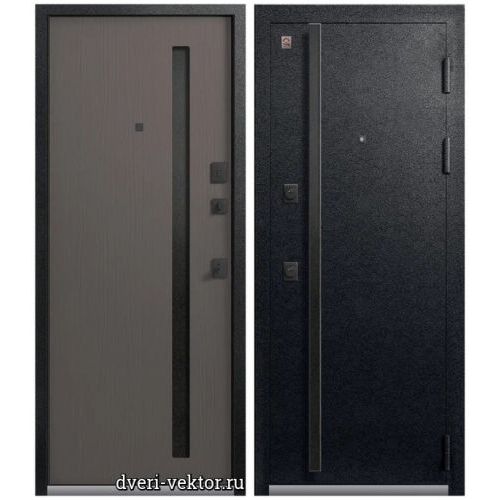 Входная дверь Центурион Lux-11, черный муар / ясень пепельный