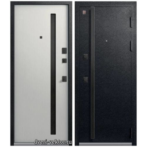 Входная дверь Центурион Lux-11, черный муар / ясень скандинавский