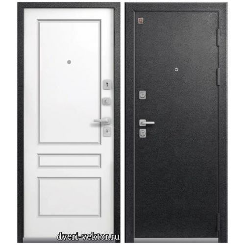 Входная дверь Центурион Lux-6, серый муар / белый