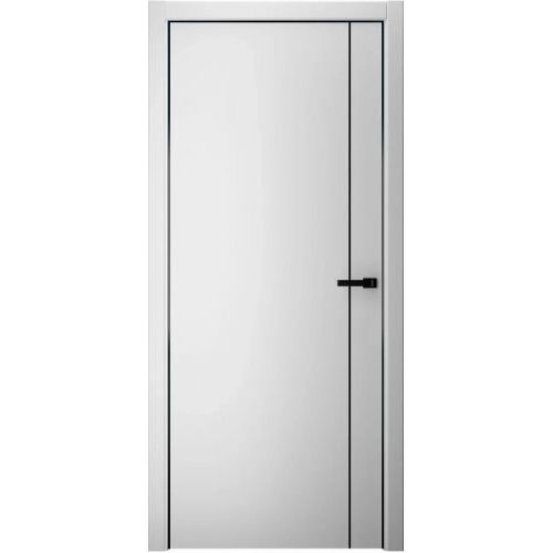 Межкомнатная дверь Albero, Стиль Лайн 4, с алюминиевой кромкой. Цвет - белый. 