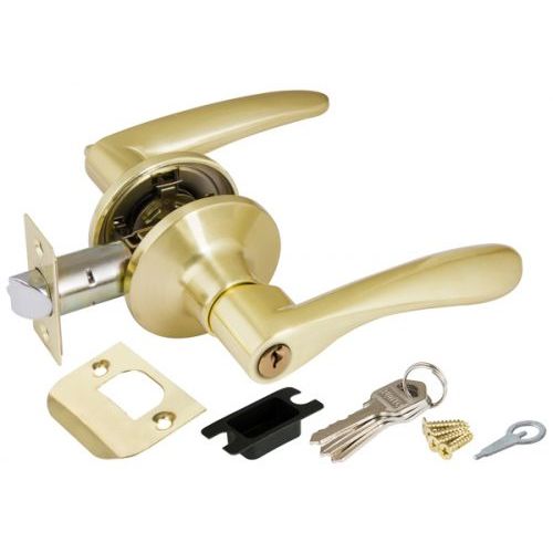 Ручка-защелка ключ / фиксатор дверная Punto 6020 E. Цвет - золото матовое.