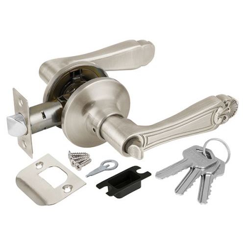 Ручка-защелка ключ / фиксатор дверная Punto 6037 E. Цвет - никель матовый.