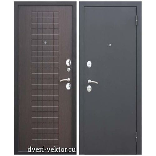 Входная дверь Ferroni, Гарда Муар 8 мм, черный муар / венге