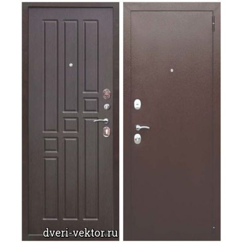 Входная дверь Ferroni, Гарда 8 мм, медный антик / венге