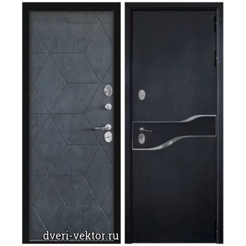 Входная дверь Kottage, Амакс Термо, черный шелк / бетон графит