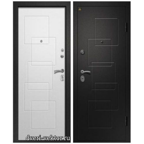 Входная дверь Ретвизан, Аризона 225, сатин черный / шенилл белый